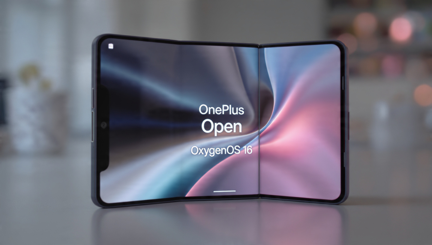 OnePlus Open Smartphone showcasing OxygenOS 16 update