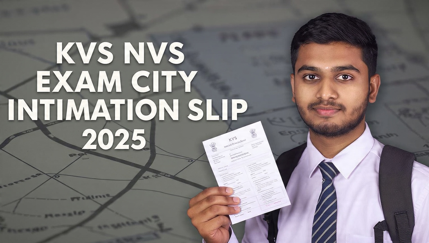 KVS NVS Exam City Intimation Slip 2025